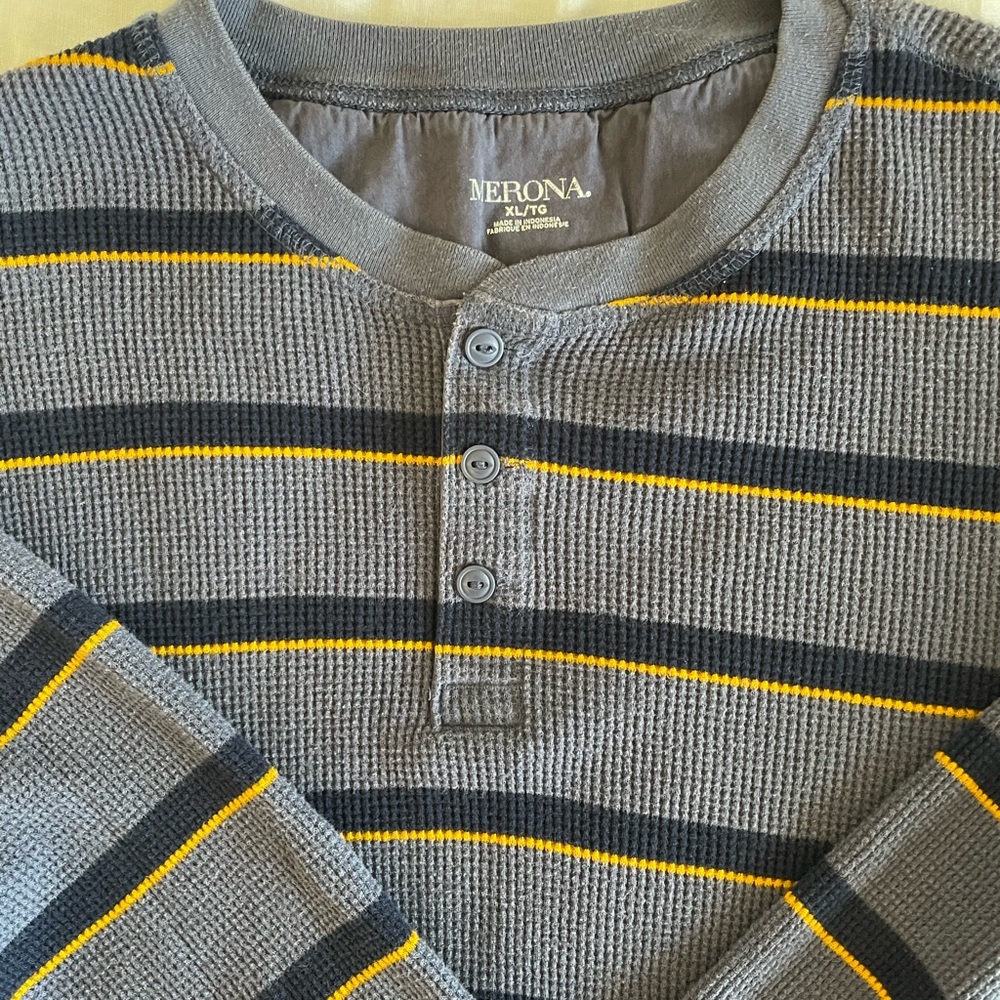 Striped waffle knit long sleeve